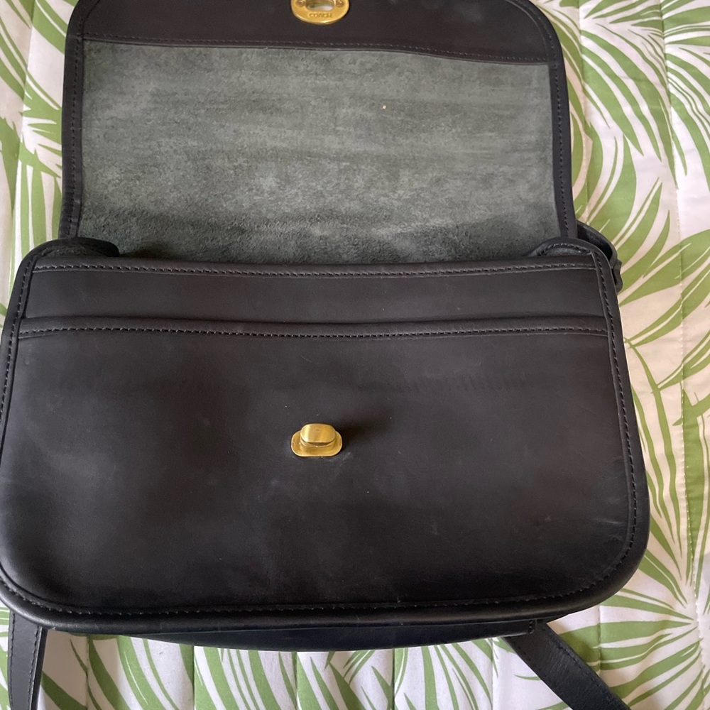 Coach Black Leather Shoulder Bag with Gold Hardware - Picture 8 of 9